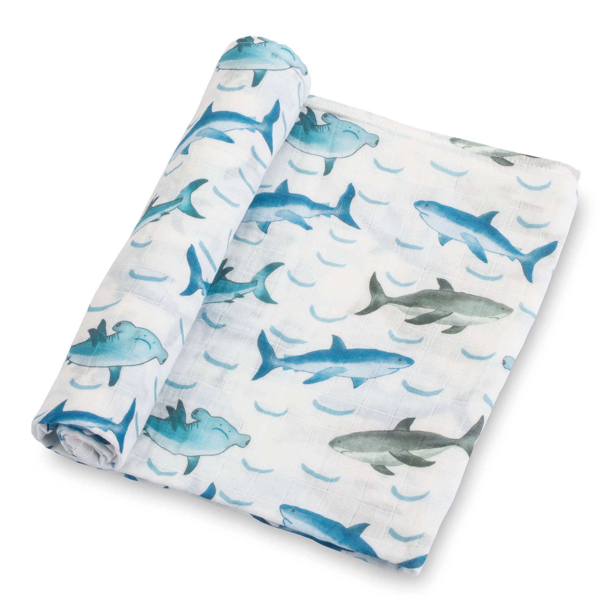 Baby Muslin Swaddle Blanket 120 x 120cm: Jawsome Shark