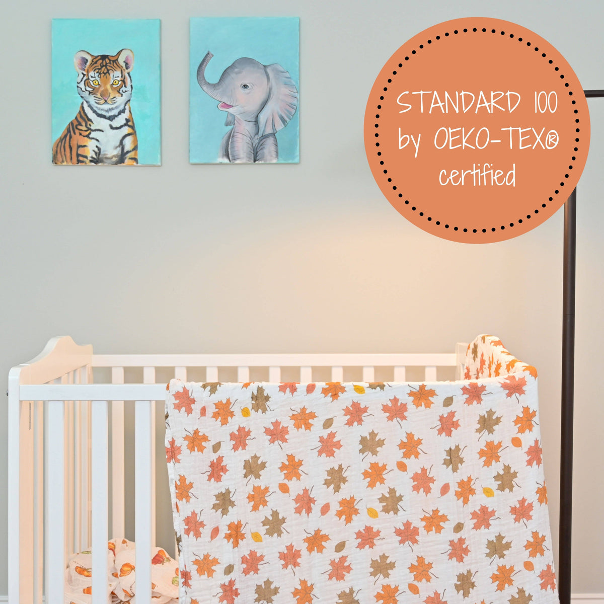 Baby Muslin Swaddle Blanket 120 x 120cm : unbe-leaf-able