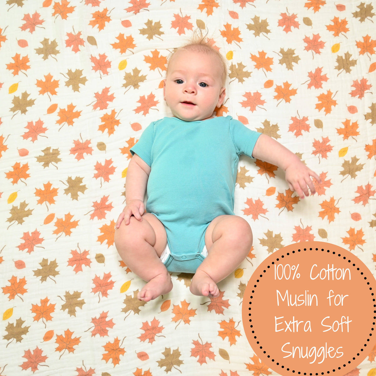 Baby Muslin Swaddle Blanket 120 x 120cm : unbe-leaf-able