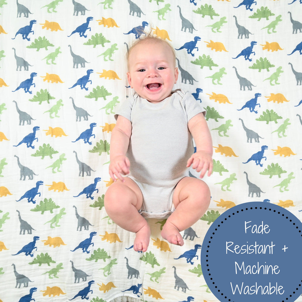 Baby Muslin Swaddle Blanket 120 x 120cm: Rawr-Some