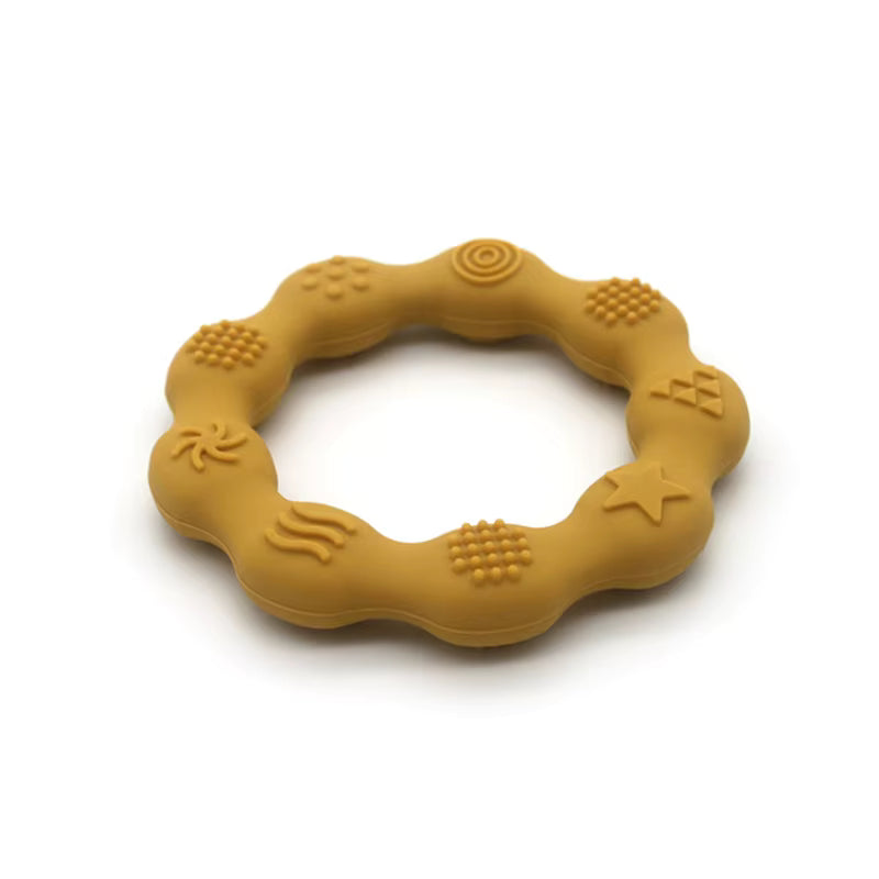 Beißring aus Silikon mit Textur