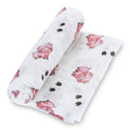 Baby Muslin Swaddle Blanket 120 x 120cm: Oink Oink