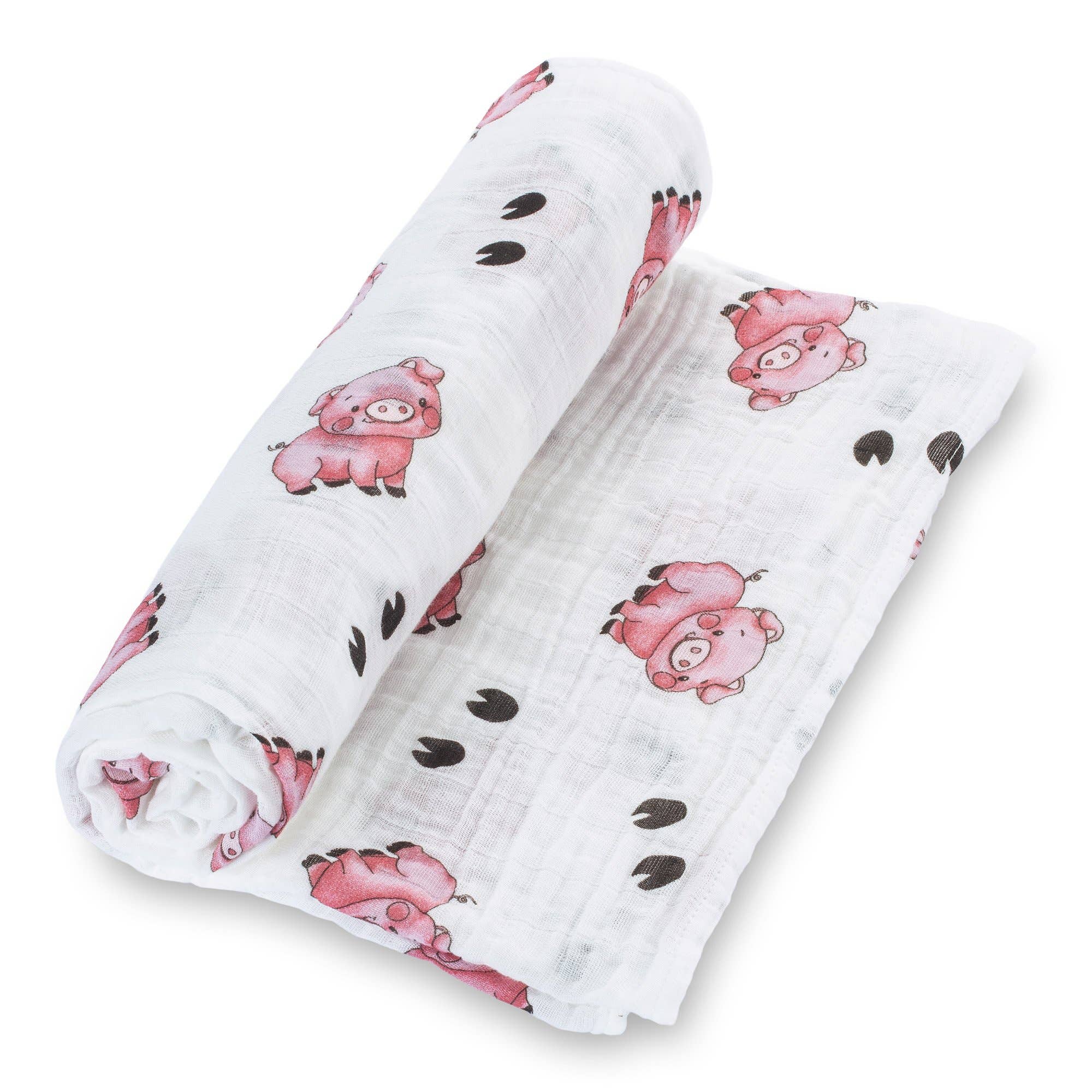 Baby Muslin Swaddle Blanket 120 x 120cm: Oink Oink