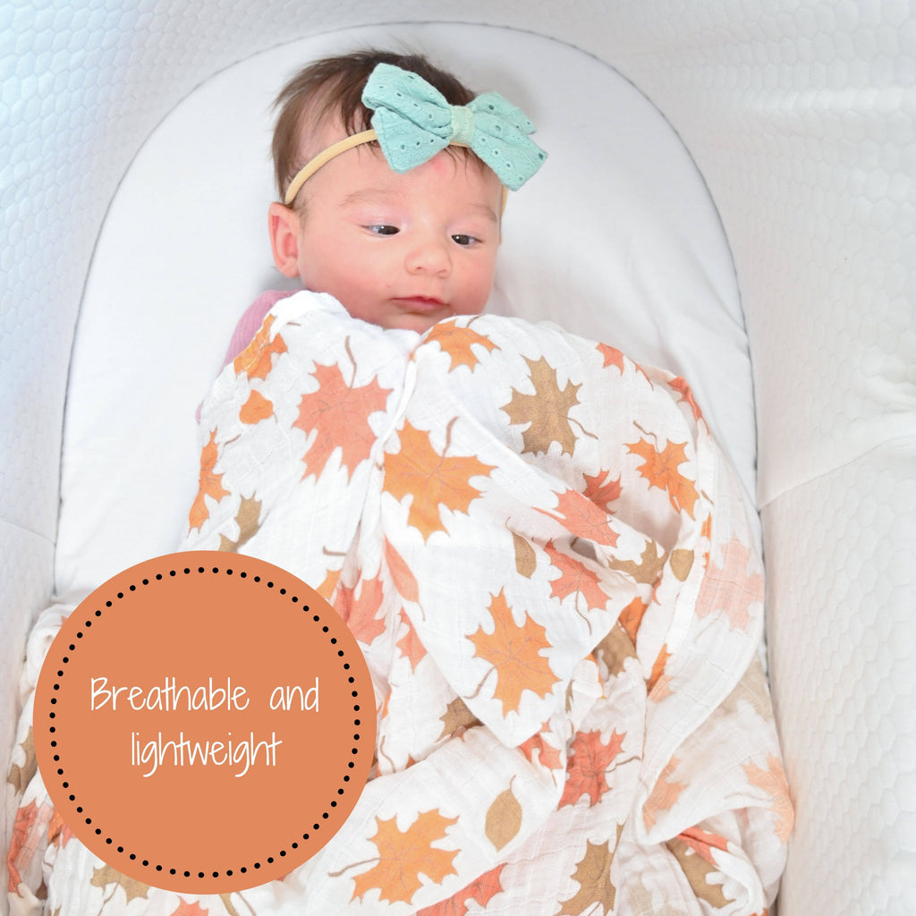Baby Muslin Swaddle Blanket 120 x 120cm : unbe-leaf-able