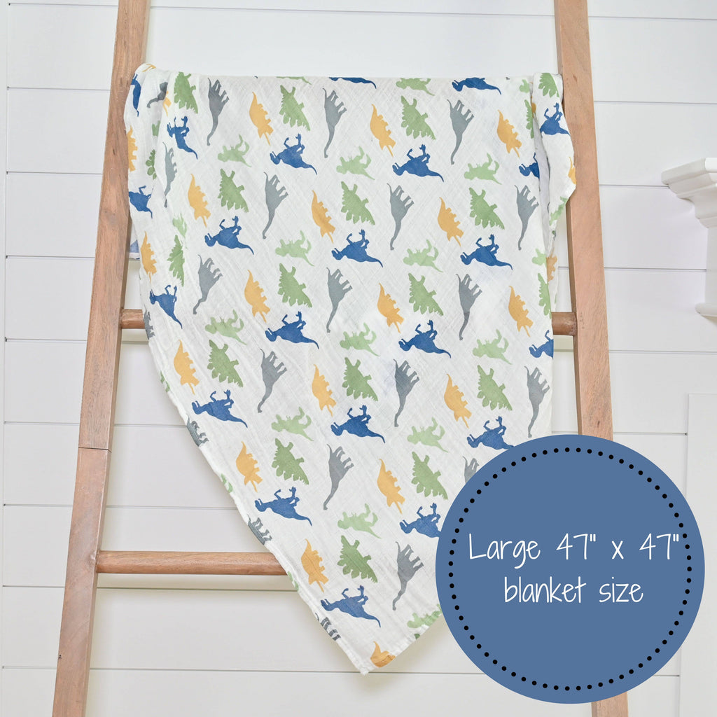 Baby Muslin Swaddle Blanket 120 x 120cm: Rawr-Some