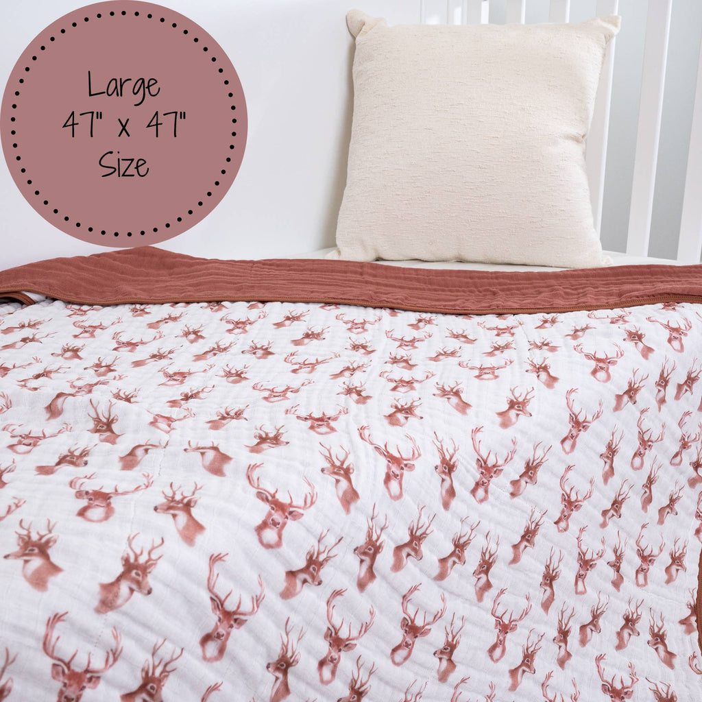 Baby & Kids Muslin Blanket 120 x 120cm: Oh Deer