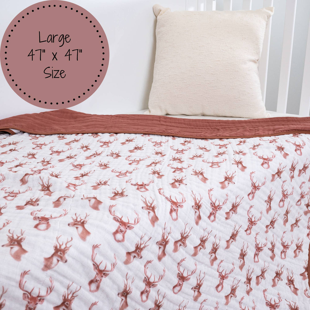 Baby & Kids Muslin Blanket 120 x 120cm: Oh Deer