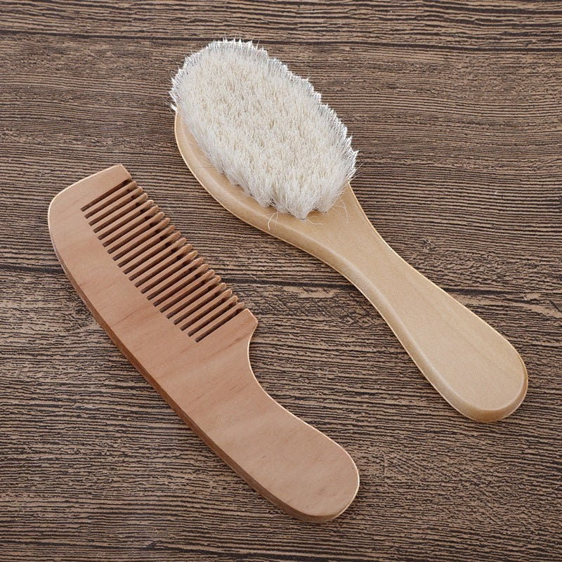 Precious Days Gifts wooden baby hairbrush with soft bristles and matching comb