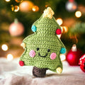 Precious Days Gifts handmade organic cotton crochet Christmas tree baby rattle with colourful stitched ornaments