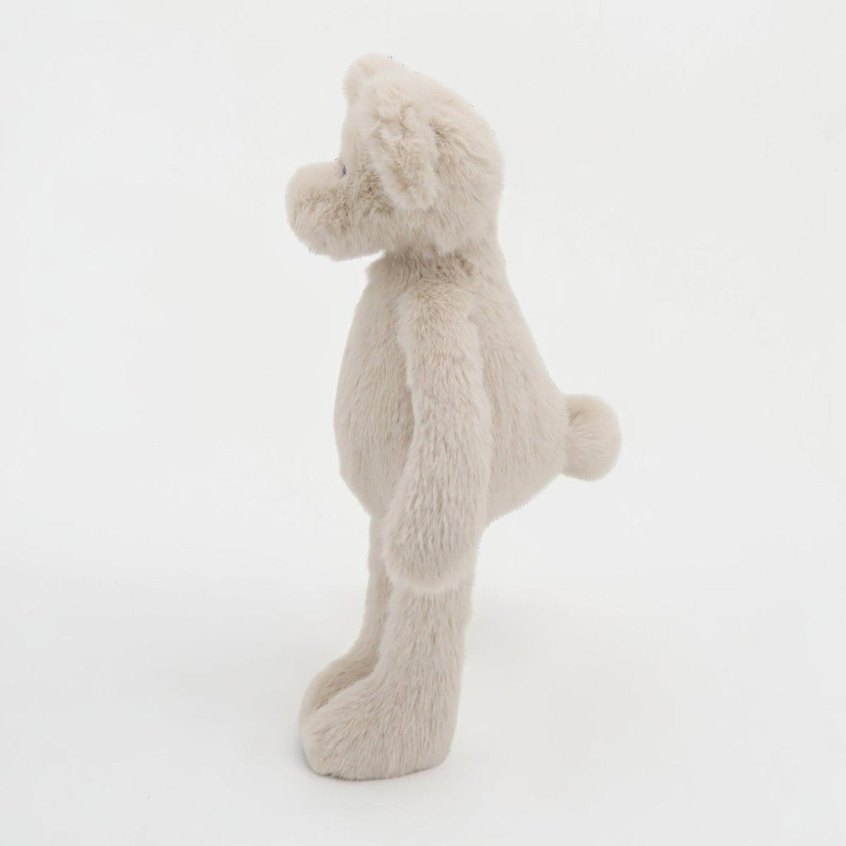 Precious Days Gifts Dingle Dangle beige plush teddy bear soft toy, side view, 24cm tall.