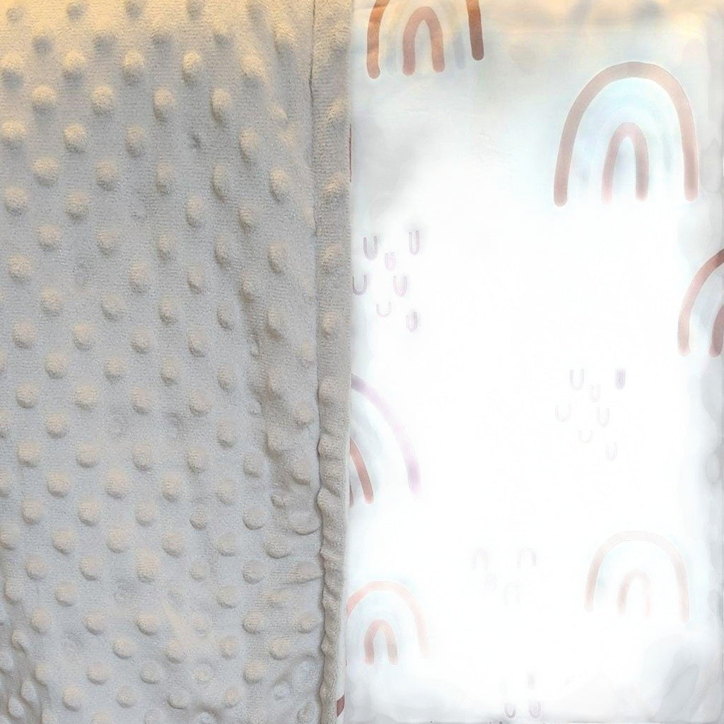 Precious Days Gifts large minky dot fleece blanket with rainbow pattern, 75cm x 100cm.