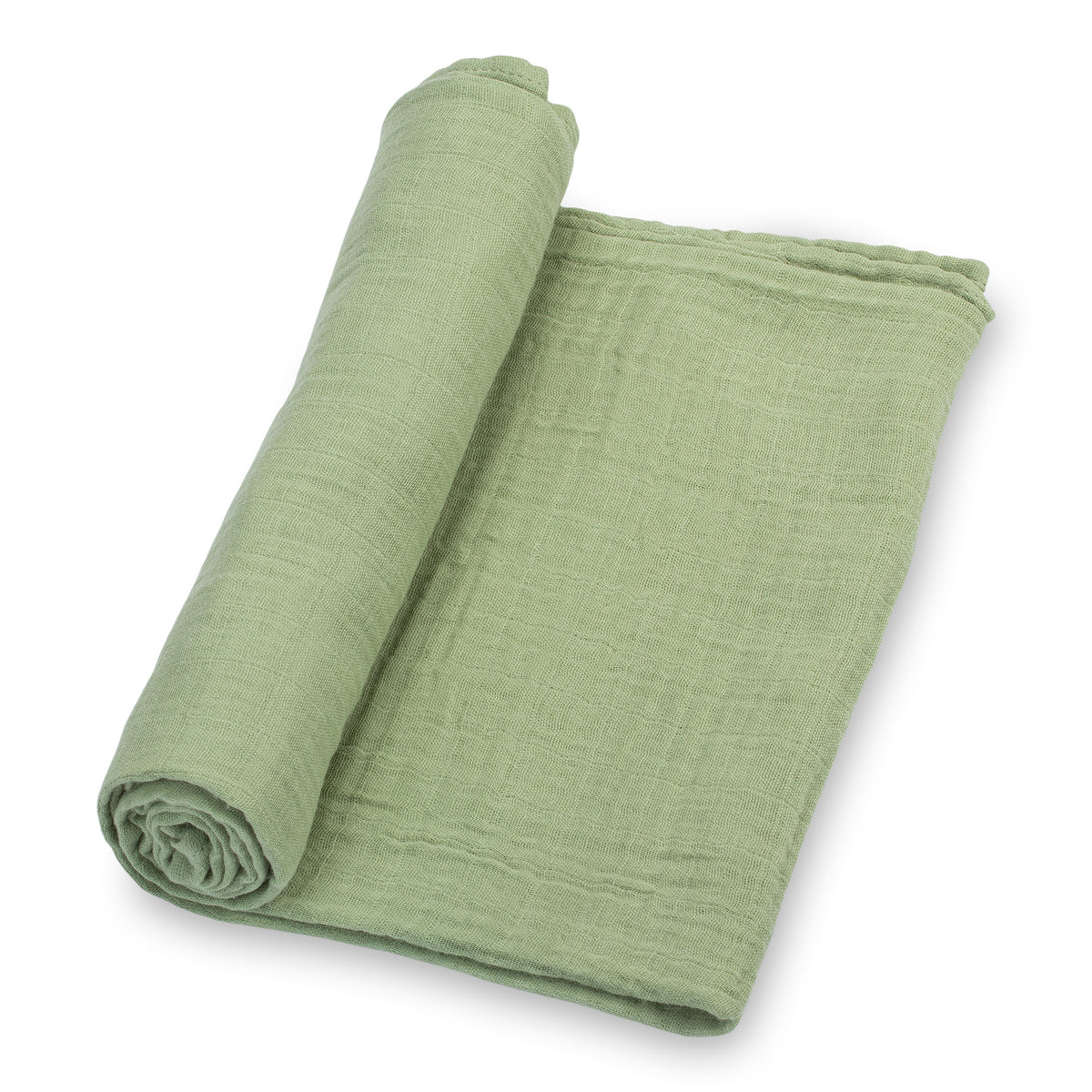Baby Muslin Swaddle Blanket 120 x 120cm: Sage Green