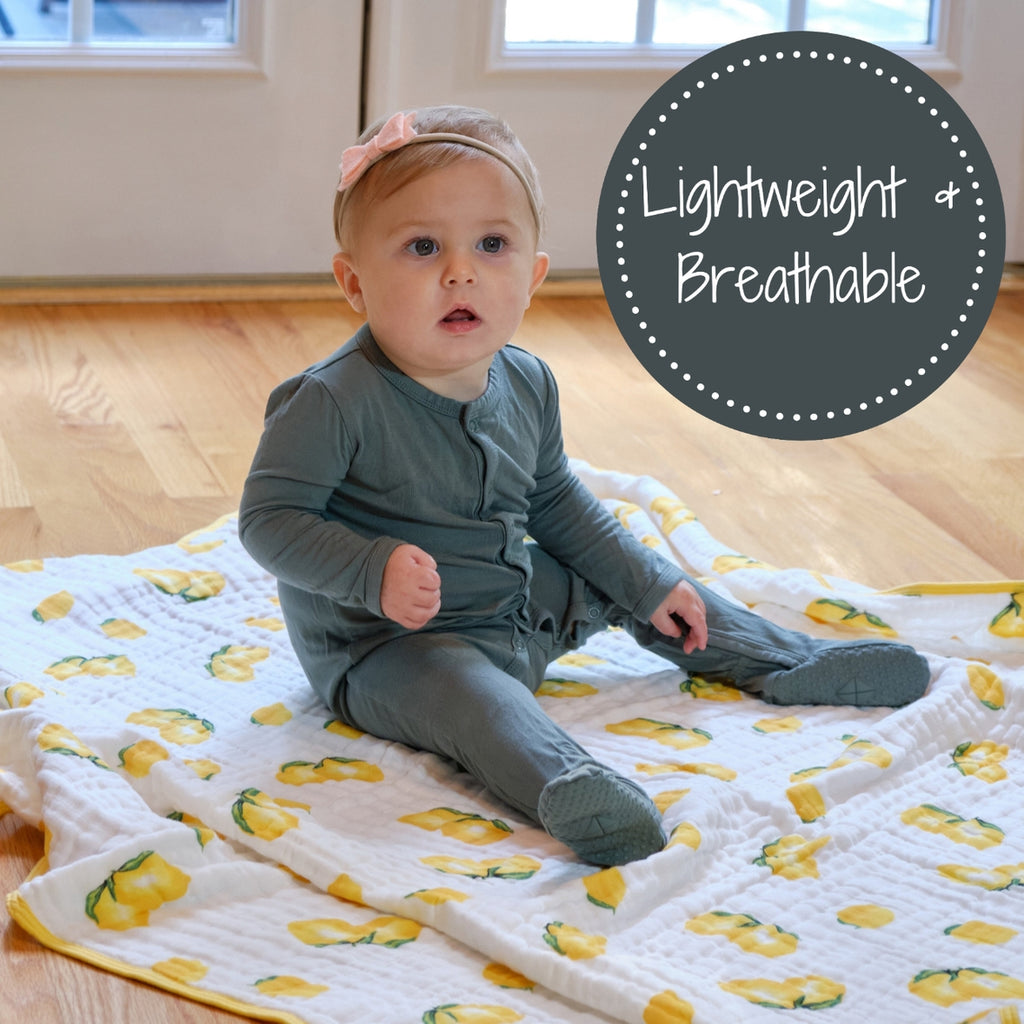 Baby & Kids 6-layer Muslin Quilt 120x120cm: Lemons