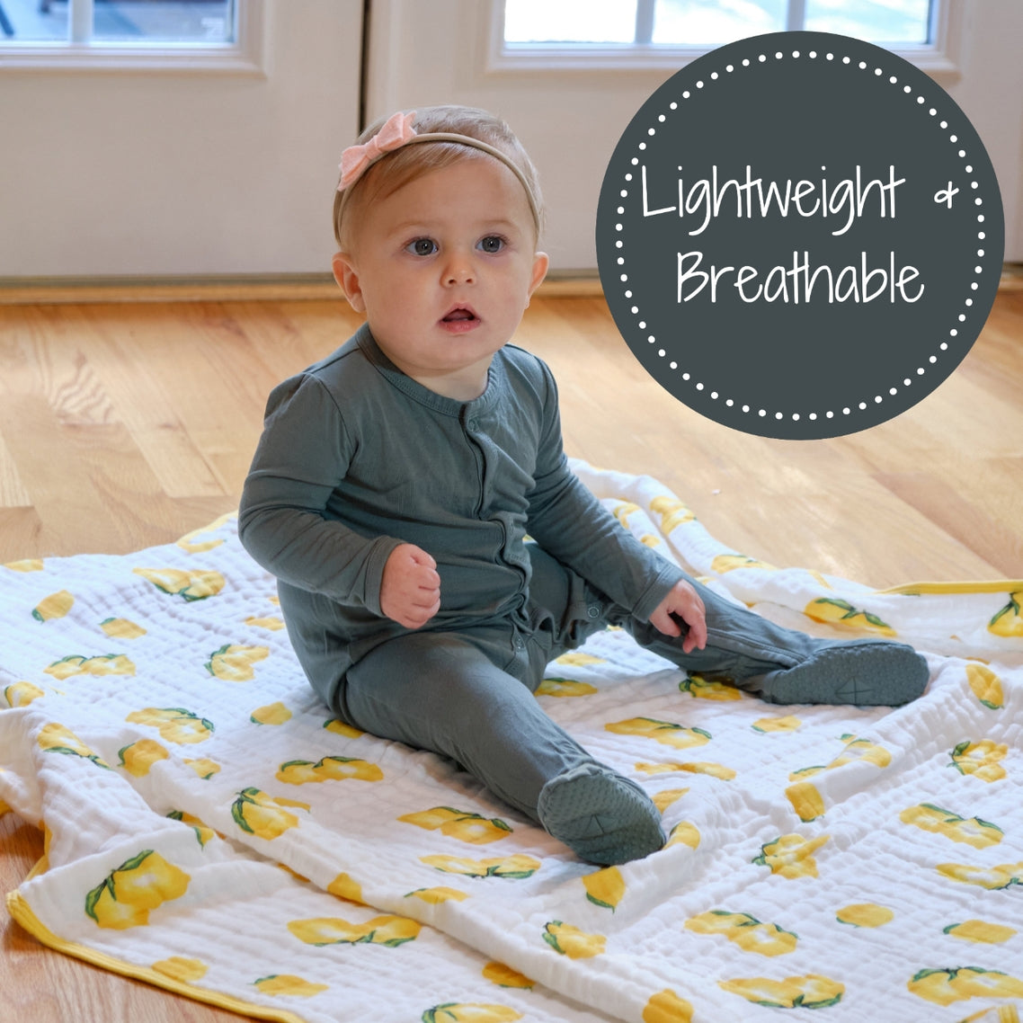 Baby & Kids 6-layer Muslin Quilt 120x120cm: Lemons