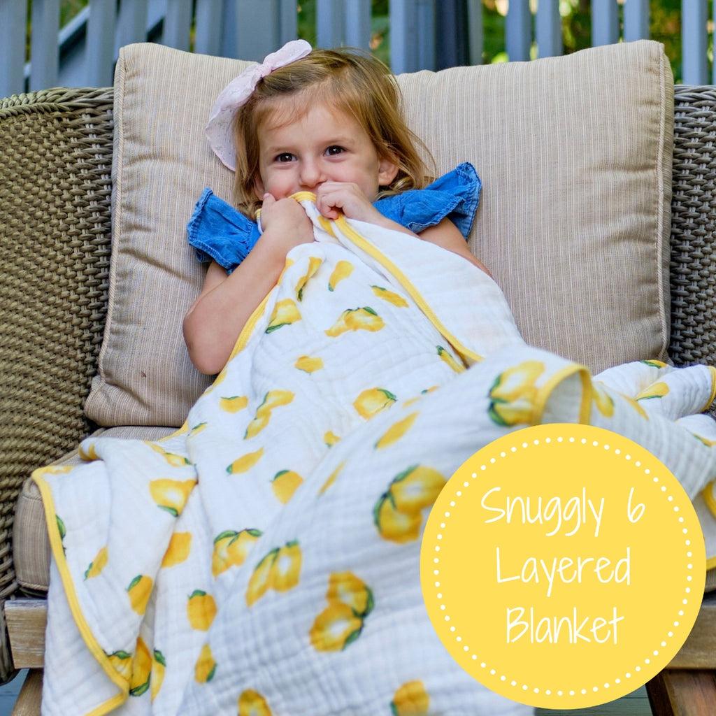 Baby & Kids 6-layer Muslin Quilt 120x120cm: Lemons