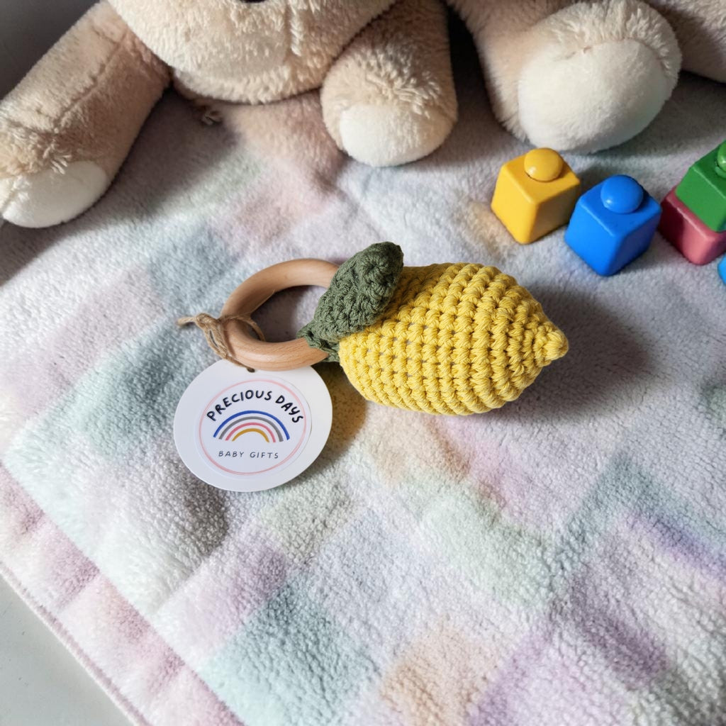 Lemon Crochet Toy Rattle