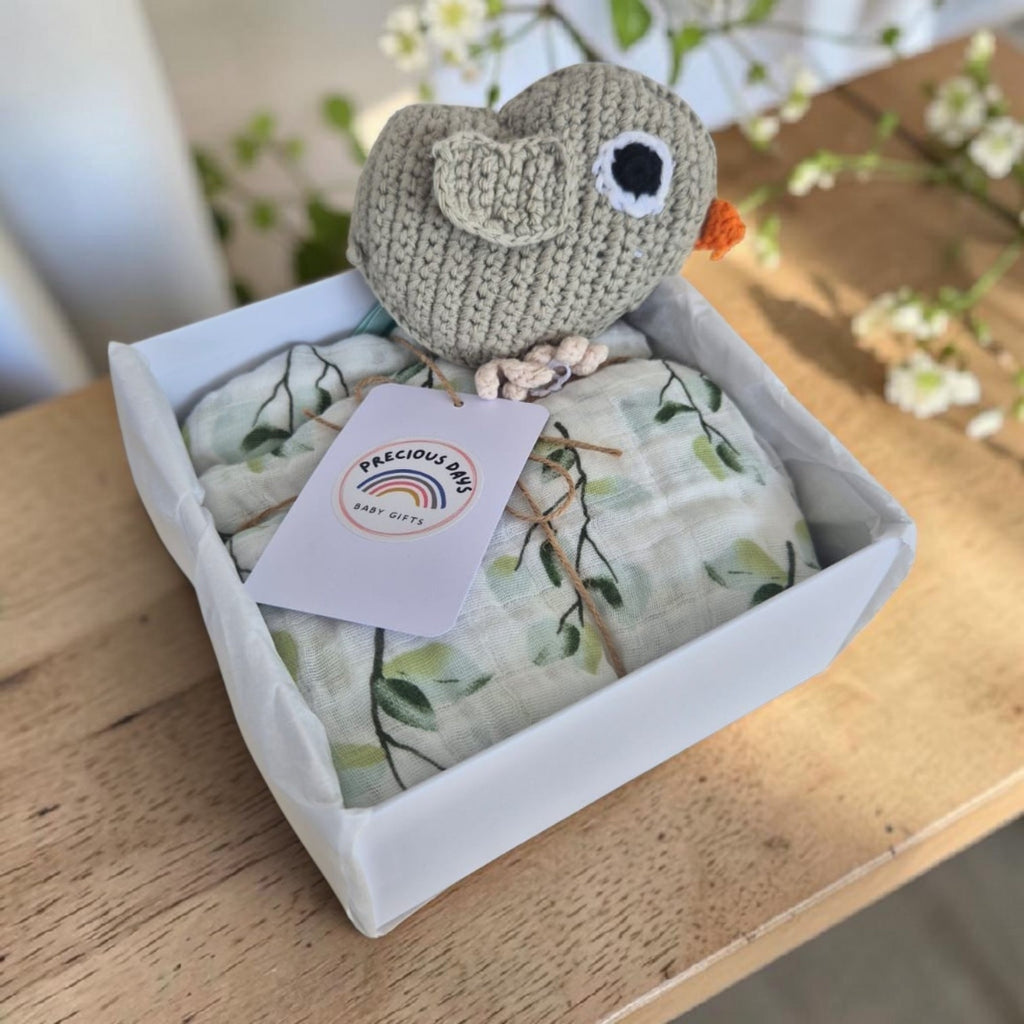 Coffret Cadeau Petit Nouveau-né : Oiseau