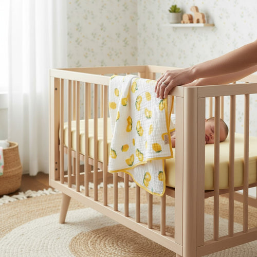 Baby & Kids 6-layer Muslin Quilt 120x120cm: Lemons