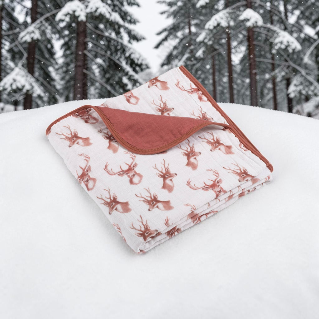 Baby & Kids Muslin Blanket 120 x 120cm: Oh Deer