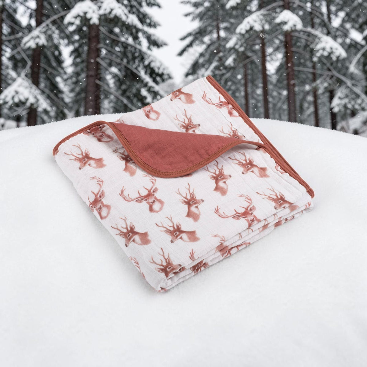 Baby & Kids Muslin Blanket 120 x 120cm: Oh Deer