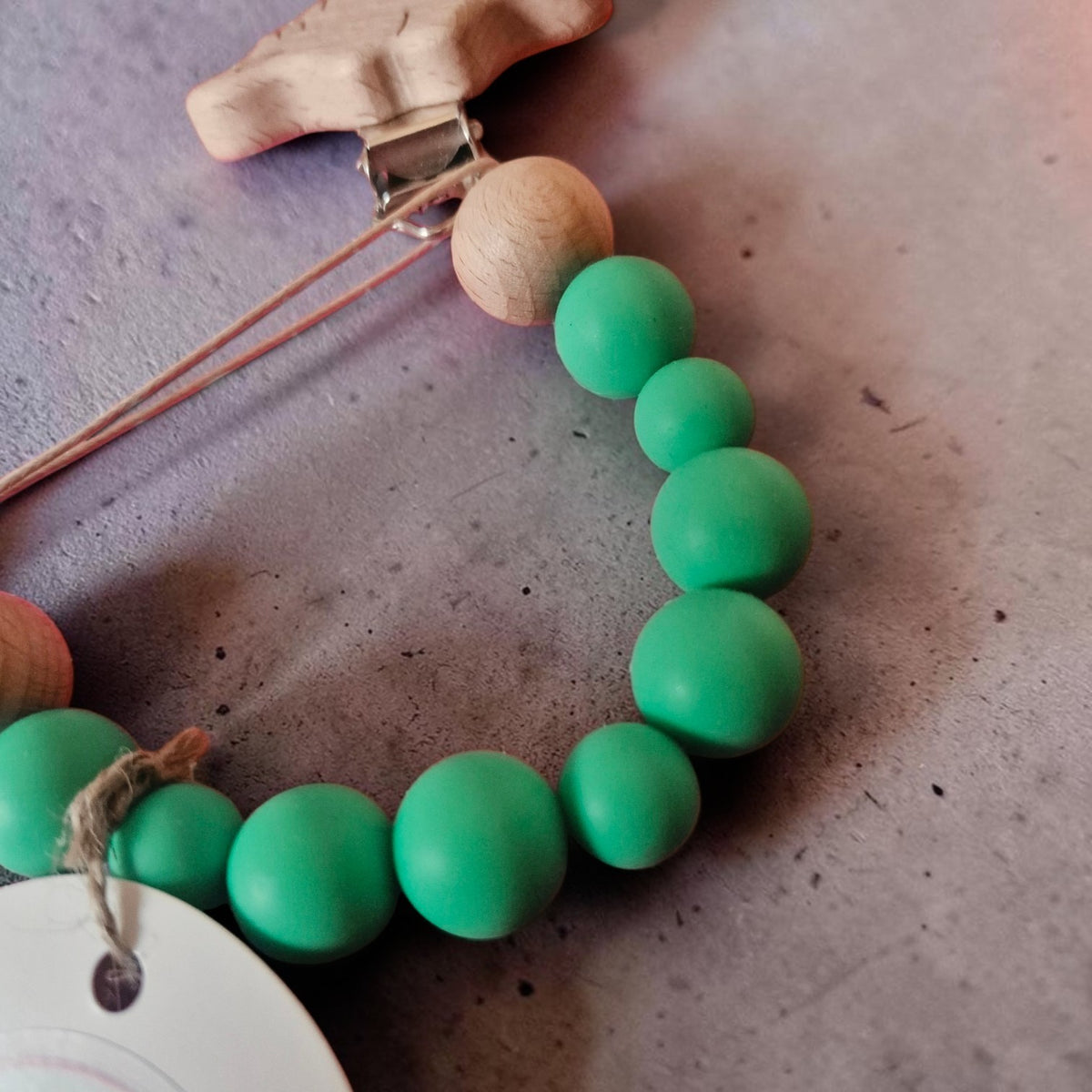 Wooden Green Dinosaur Dummy Clip