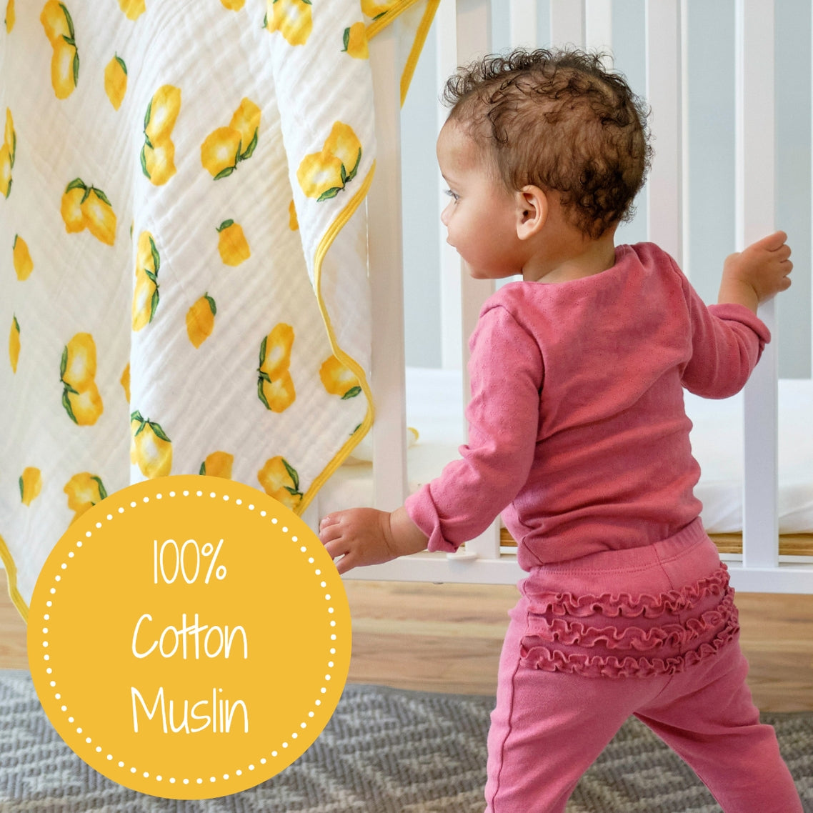 Baby & Kids 6-layer Muslin Quilt 120x120cm: Lemons