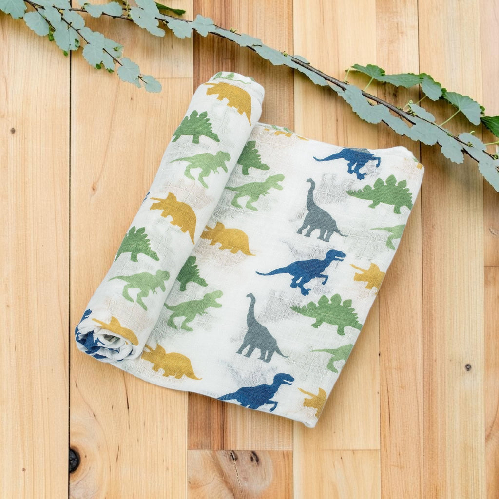 Baby Muslin Swaddle Blanket 120 x 120cm: Rawr-Some