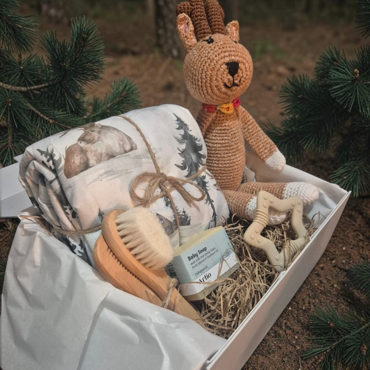 Large Baby Christmas Blanket Hamper: Reindeer Magic