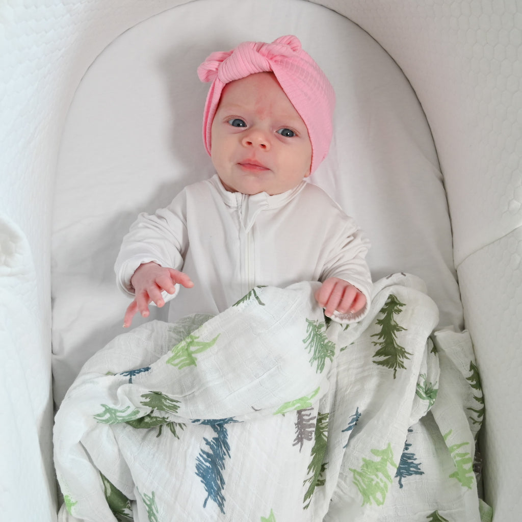 Baby Muslin Swaddle Blanket 120 x 120cm: Fir Tree Forest