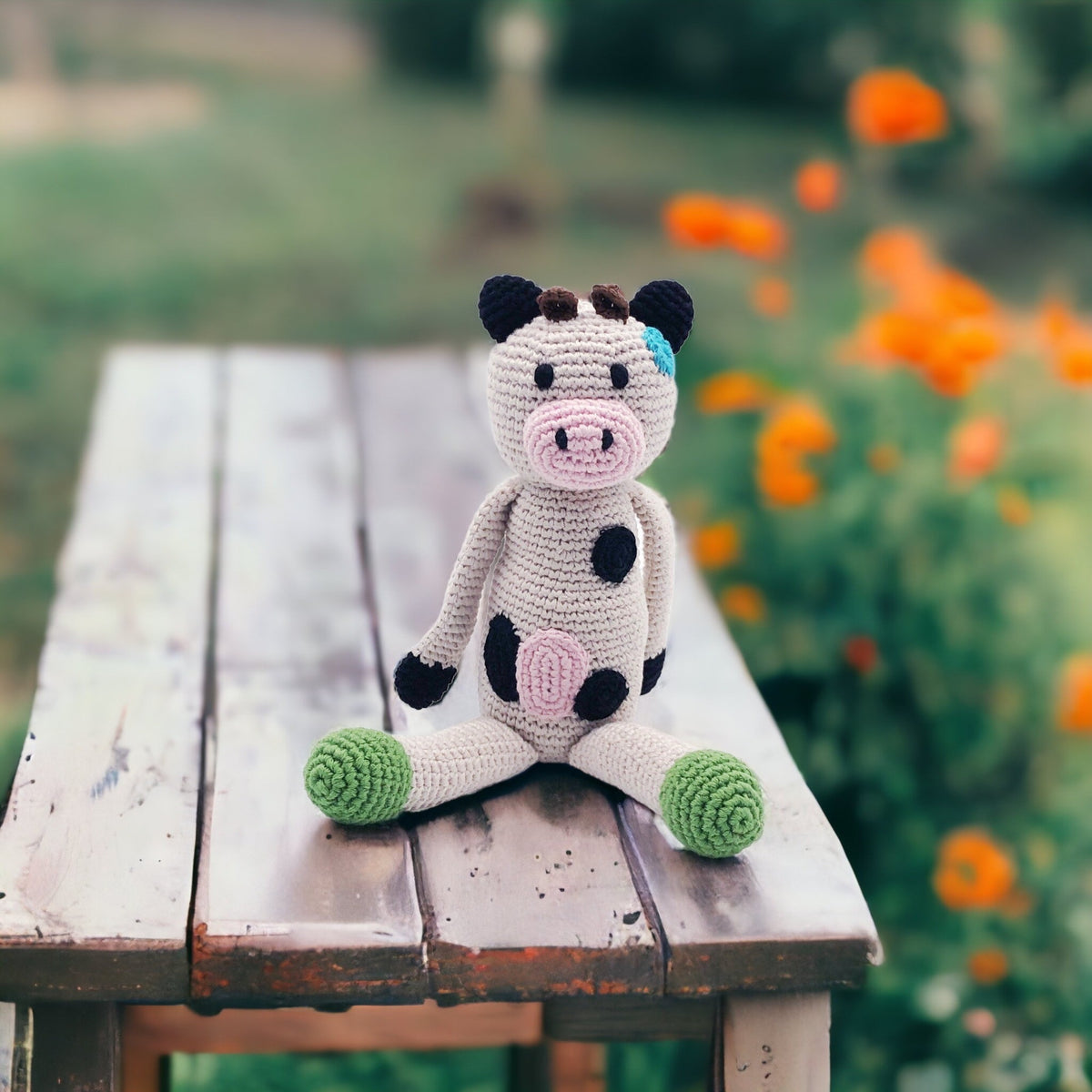 Cuddly Cow Crochet Rattle - Handmade & Fairtrade