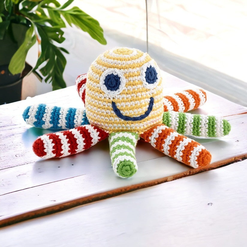 Rainbow Octopus Baby Toy Rattle