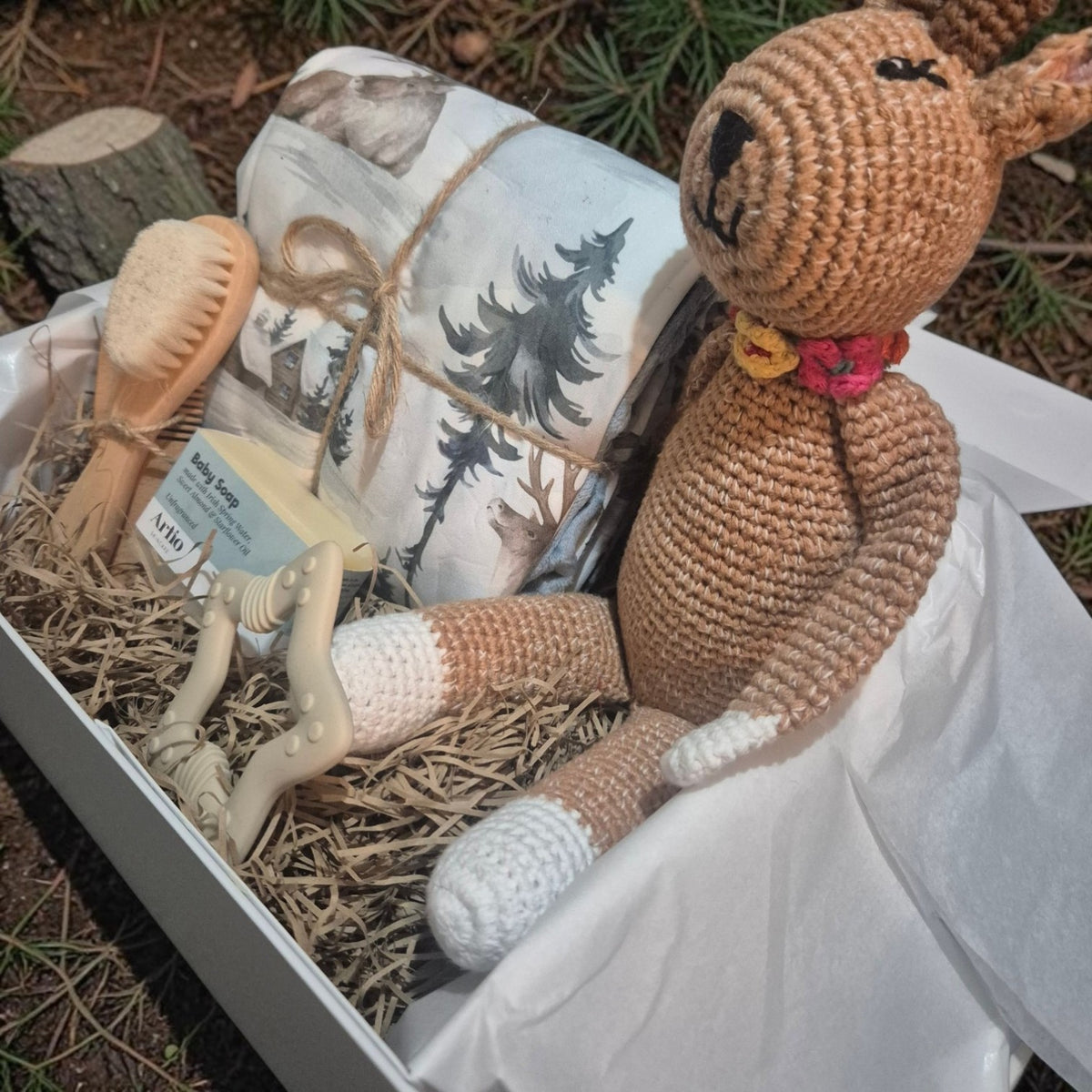Large Baby Christmas Blanket Hamper: Reindeer Magic